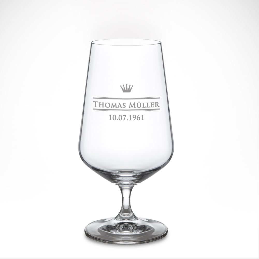 Bierglas mit Gravur Royal personalisierte Biertulpe