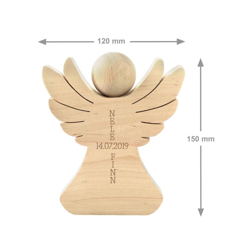 Engel aus Holz mit Gravur zur Hochzeit - personalisiert ...